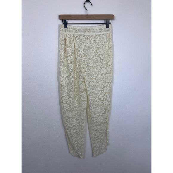 Elan Beach Cream Lace Boho Pants Women’s Small - Picture 6 of 7